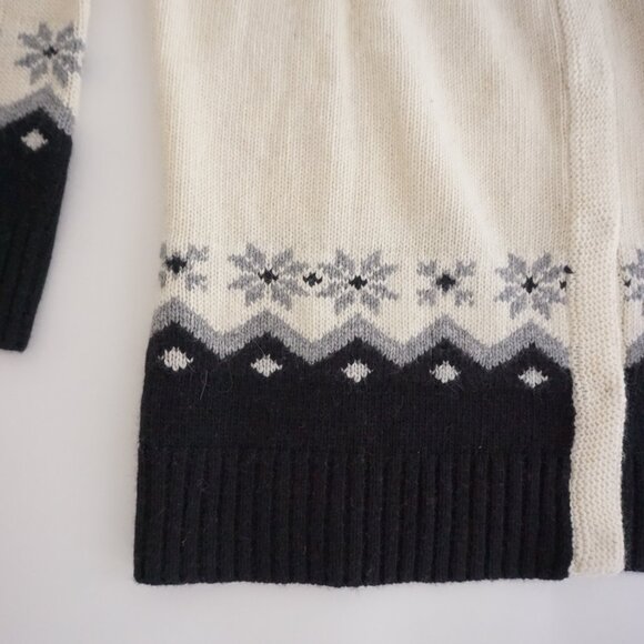 Sundance Cream & Black Fair Isle Wool Blend Cardigan Old Money Wintercore M - Picture 8 of 10